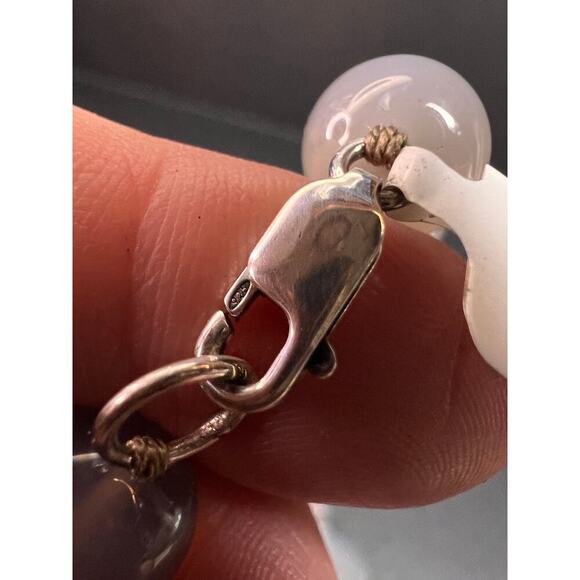 NEW Botswana agate necklace with sterling silver clasp - Picture 5 of 12